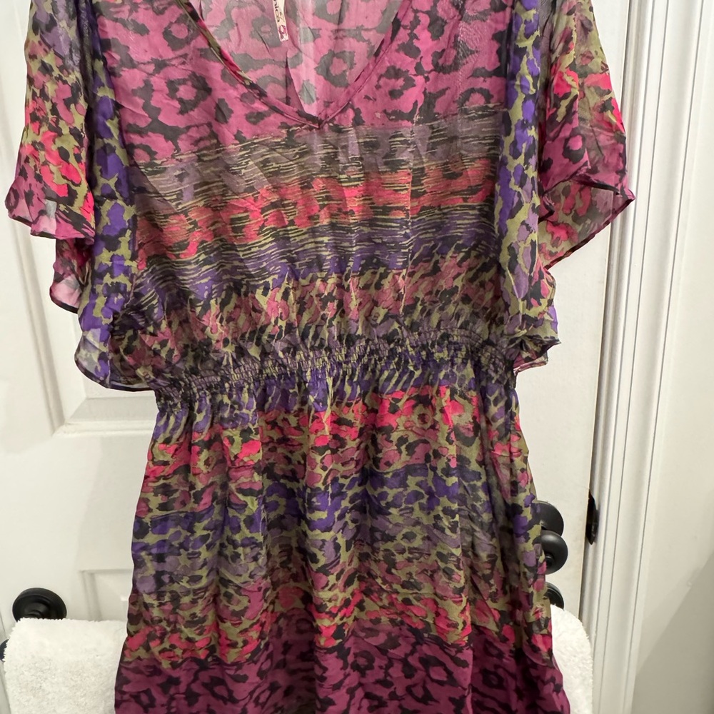Mimi Chica Pink and Purple Leopard Mini Dress